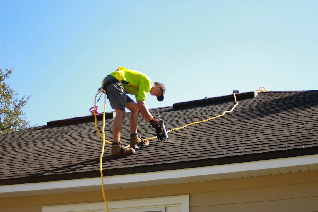 Worker completing a rooftop installation